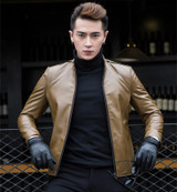 AYUNSUE Male Leather Jacket Motorcycle Mens Sheepskin Coat Genuine Leather Jackets Men's Leather Jacket Jaqueta De Couro WXF047