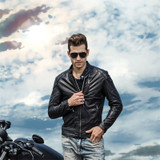 AYUNSUE Jaqueta De Couro Motoqueiro Men Genuine Leather Jackets Slim Sheepskin Coat Black Leather Jacket Men Plus Size 5XL WXF49