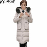 AYUNSUE 2017 Women's Down Jacket Warm Coat Winter Jacket Women Plus Size 7XL Female White Duck Down Coats Abrigo Mujer WXF127