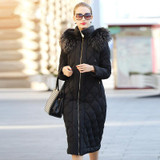 AYUNSUE 2017 Women's Down Jackets Winter Coat Female Jacket Real Raccoon Fur Collar Coats Long Outerwear manteau femme WYQ803