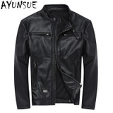 AYUNSUE 100% Genuine Leather Jackets Mens Sheepskin Coat Chaqueta Cuero Hombre Leather Jacket Motorcycle Coats Plus Size WXF046