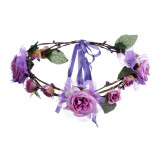 AWAYTR Bridesmaid Flower Crown Wedding Artificial Flower Head Wreath for Women Hair accessories Flower headband Headpiece