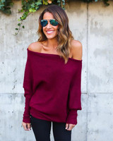 Avodovama M Black Off Shoulder Knitted Sweater Women Elegant Batwing Sleeve Jumper Pull Femme Winter Casual Loose Pullover