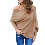 Avodovama M Black Off Shoulder Knitted Sweater Women Elegant Batwing Sleeve Jumper Pull Femme Winter Casual Loose Pullover
