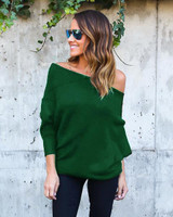 Avodovama M Black Off Shoulder Knitted Sweater Women Elegant Batwing Sleeve Jumper Pull Femme Winter Casual Loose Pullover
