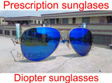 Aviator prescription sunglasses with diopter lens