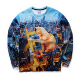 Autunmn Fashion Animal printed 3d sweatshirts women's Grumpy Cat print 3d long sleeve hoodies tops clothing