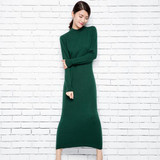 Autumn/Winter elegant women office dress 2017 fashion o-neck long sweater women knitted slim cashmere wool long sleeve pullovers