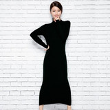 Autumn/Winter elegant women office dress 2017 fashion o-neck long sweater women knitted slim cashmere wool long sleeve pullovers