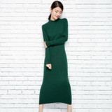 Autumn/Winter elegant women office dress 2017 fashion o-neck long sweater women knitted slim cashmere wool long sleeve pullovers