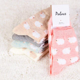 Autumn/winter Chinese style national cartoon sheep woman's socks female all cotton thick socks