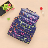 Autumn&amp;Winter Sweet Floral Children's Girls Jackets Cotton Warm Kids Vest For Girl Waistcoat Children Outerwear Clothing