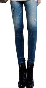 Autumn Women Vintage Jeans Tights Pants Tight Stretch Skinny Denim Leggings Trouser