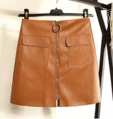 autumn women new fashion mini pencil leather skirts women