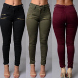 Autumn Women Jeans Pencil Stretch Casual Zipper Denim Skinny Jeans Pants High Waist Jeans Trousers
