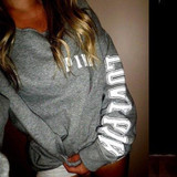 Autumn Women Hoodie Sweatshirt Pink Print Hoodie Frenchterry Sweatshirts Fashion Harajuku Tracksuit Tops