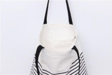 Cute Striped Cotton Canvas Handbags / Eco Daily Female Single Shoulder Shopping Bags Tote Women Beach Bags