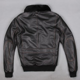 Cowhide for air force pilot leather jacket men's clothing fur collar outerwear autumn and winter genuine leather motorcycle