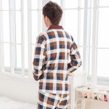 Couples pyjamas long-sleeved cotton men sleepwear large size spring and autumn clothing home cute plaid women pajamas XXXL