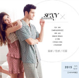 Couples Cotton Pajamas Women Or Men's Short-sleeved Cotton Household Suit Sleepwear