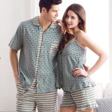 Couples Cotton Pajamas Women Or Men's Short-sleeved Cotton Household Suit Sleepwear