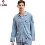 Couple Pajamas Women Spring Autumn Long-sleeve Sleepwear Lovers Men Pyjamas Print Cotton Pajama Set Men Women L-XXXL SY835
