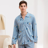 Couple Pajamas Women Spring Autumn Long-sleeve Sleepwear Lovers Men Pyjamas Print Cotton Pajama Set Men Women L-XXXL SY835
