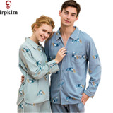 Couple Pajamas Women Spring Autumn Long-sleeve Sleepwear Lovers Men Pyjamas Print Cotton Pajama Set Men Women L-XXXL SY835