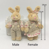 Couple Bear Rabbit Plush Toys 2017 Floral Cloth Teddy Bear Rabbit Bunny Dolls Key Bag Pendants Lovers Friends Gift 11cm 1 Pair