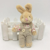 Couple Bear Rabbit Plush Toys 2017 Floral Cloth Teddy Bear Rabbit Bunny Dolls Key Bag Pendants Lovers Friends Gift 11cm 1 Pair