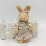 Couple Bear Rabbit Plush Toys 2017 Floral Cloth Teddy Bear Rabbit Bunny Dolls Key Bag Pendants Lovers Friends Gift 11cm 1 Pair