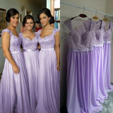Country Bridesmaid Dresses A Line Lilac Bridesmaid Dress Long Appliques Modest Bridesmaid Gown Bruidsmeisje Jurk Volwassenen