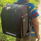 Coulomb Orthopedic School Backpack For Children School Bag For Kids Japanese PU Solid Student Randoseru Bags For Boys And Girl