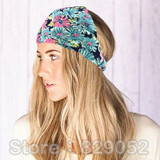 Cotton Wide Turban Headbands for Women Boho Elastic Headwrap Hair Bands workout Headband Flower Bandage Headwear Accessories
