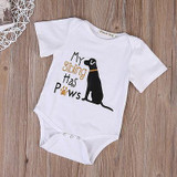 Cotton Toddler Infant Baby Boys Girls Short Sleeve Cute Dog Romper Jumpsuit Clothes Outfits