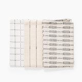 Cotton Tea Towel Set in Black/White