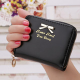 2017 High quality Candy Colors Wallet Women Bowknot Decorate Small Purse PU Artificial Leather Wallet Female Zipper Cion Wallet