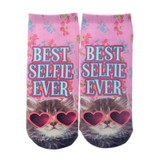 2017 Harajuku Style 3D Print Socks Womens Socks Top Cotton Fashion Cute Kawaii Animal Unisex Low Cut Ankle Socks