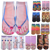 2017 Harajuku Style 3D Print Socks Womens Socks Top Cotton Fashion Cute Kawaii Animal Unisex Low Cut Ankle Socks