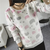 2017 Harajuku Panda beautiful Harajuku women fashion winter flannel high quality sweater cute printing sweater