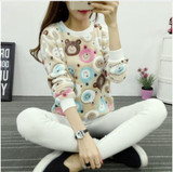 2017 Harajuku Panda beautiful Harajuku women fashion winter flannel high quality sweater cute printing sweater