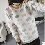 2017 Harajuku Panda beautiful Harajuku women fashion winter flannel high quality sweater cute printing sweater