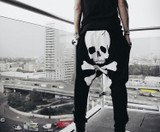 2017 Harajuku Korean Casual Fashion Skull Drop Crotch Printed Mens Baggy Pants Punk Cool Harem Sweatpants Men Hot Pants Trousers