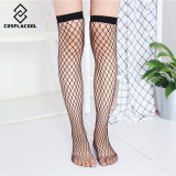 2017 Harajuku goth punk series cool female essential hollow thin black fishnet Medium height tube socks women sexy socks