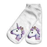 2017 Harajuku 3D Print Unicorn Socks Women Kawaii Ankle Licorne Chaussette Femme Calcetines Mujer Cute Emoji Art Socks