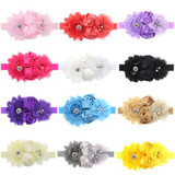 2017 Hair Bands Accessories Lovely Kids Girls Lace Sunflower Two Rose Flowers Pearl Rhinestone Hairband Headband