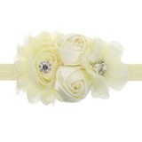 2017 Hair Bands Accessories Lovely Kids Girls Lace Sunflower Two Rose Flowers Pearl Rhinestone Hairband Headband