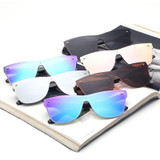 2017 GUVIVI Rimless Square Sunglasses Oversized Fashion Brand Men Steampunk Goggles Integrated Mirror Sun Glasses UV400 GY-1819