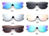 2017 GUVIVI Rimless Square Sunglasses Oversized Fashion Brand Men Steampunk Goggles Integrated Mirror Sun Glasses UV400 GY-1819