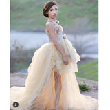 2017 girls pageant dresses Hi Lo Gown Ruffles first communion dresses for girls Appliques Flower girl dresses for weddings